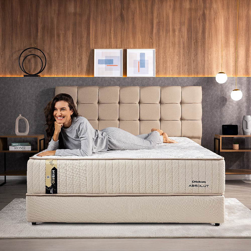 Colchão Ortobom Absolut Hybrid em quarto premium